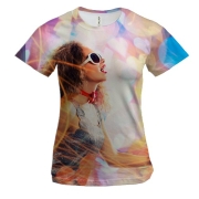 Женская 3D футболка Girl with a gram record