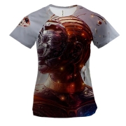 Женская 3D футболка Robot woman