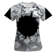 Женская 3D футболка Black hole