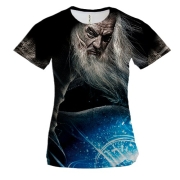 Женская 3D футболка Гендельф серый