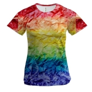 Женская 3D футболка Rainbow abstraction 4
