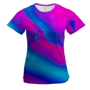 Женская 3D футболка Neon streaks
