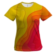 Жіноча 3D футболка Abstraction yellow-red