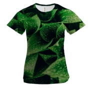 Жіноча 3D футболка Патерн зелене листя