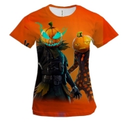 Женская 3D футболка Хэллоуинские тыквы-воины