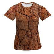 Женская 3D футболка Каменная стена