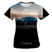 Жіноча 3D футболка Dark blue Tesla