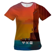 Женская 3D футболка Любовь смерть и роботы Морской пейзаж