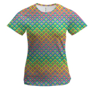 Женская 3D футболка Rainbow pattern