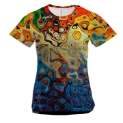 Женская 3D футболка Жидкая абстракция