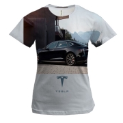 Женская 3D футболка Чёрная Тесла