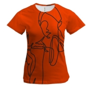 Жіноча 3D футболка Line Girl Fitness