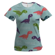 Жіноча 3D футболка Dinosaur  pattern