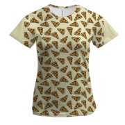 Женская 3D футболка Pizza pattern