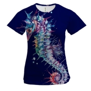 Жіноча 3D футболка Sea ​​Horse Art