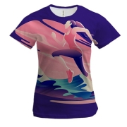 Женская 3D футболка Running Girl Art