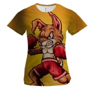 Жіноча 3D футболка Заєць-боксер