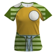 Жіноча 3D футболка з жовтою ракеткою