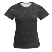 Жіноча 3D футболка з кавовими рибками