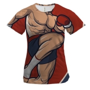 Жіноча 3D футболка з підготовленим борцем