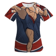 Женская 3D футболка с подготовленным борцом(2)