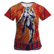 Жіноча 3D футболка з борцем Muay Thai (3)