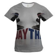 Женская 3D футболка с борцами Muay Thai