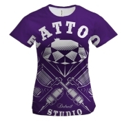 Жіноча 3D футболка black Tattoo studio