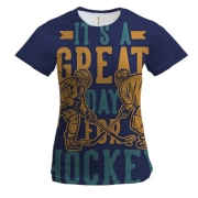 Женская 3D футболка Great day for hockey
