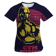 Женская 3D футболка Elite fitness girl (2)