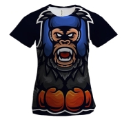 Жіноча 3D футболка з мавпою боксером