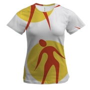 Женская 3D футболка с иконками фитнес девушек