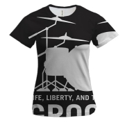 Жіноча 3D футболка з білими барабанами Groove