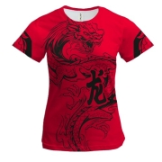 Жіноча 3D футболка з великим китайським драконом