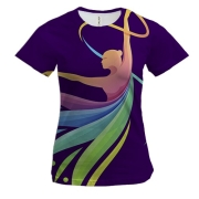 Жіноча 3D футболка з барвистою балериною