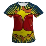 Жіноча 3D футболка з двома боксерськими рукавичками