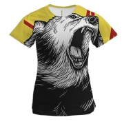 Женская 3D футболка с арт медведем