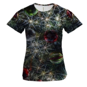 Жіноча 3D футболка з освітленими гірляндами