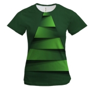 Женская 3D футболка с ленточной ёлкой