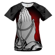 Жіноча 3D футболка з тими, що моляться руками