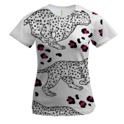 Женская 3D футболка с гепардами