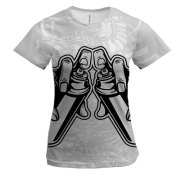 Жіноча 3D футболка з балончиками фарби