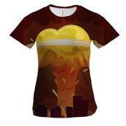 Женская 3D футболка с ядерным взрывом