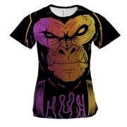 Жіноча 3D футболка з мавпою і навушниками
