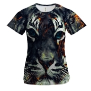 Жіноча 3D футболка з епічним тигром