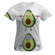 Жіноча 3D футболка з тренирующимся авокадо