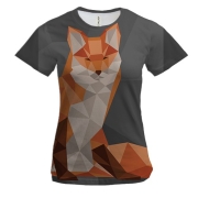 Женская 3D футболка с полигональной лисой