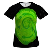 Жіноча 3D футболка з порталом з Ріка і Морті