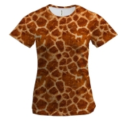 Женская 3D футболка со шкурой жирафа