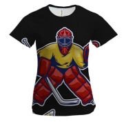 Жіноча 3D футболка з хокеїстами